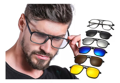 🕶️👀 LENTES 6 EN 1 MULTICOLOR FLY MAGNETIC+ RECETA GRATIS + ESTUCHE GRATIS 👀🕶️